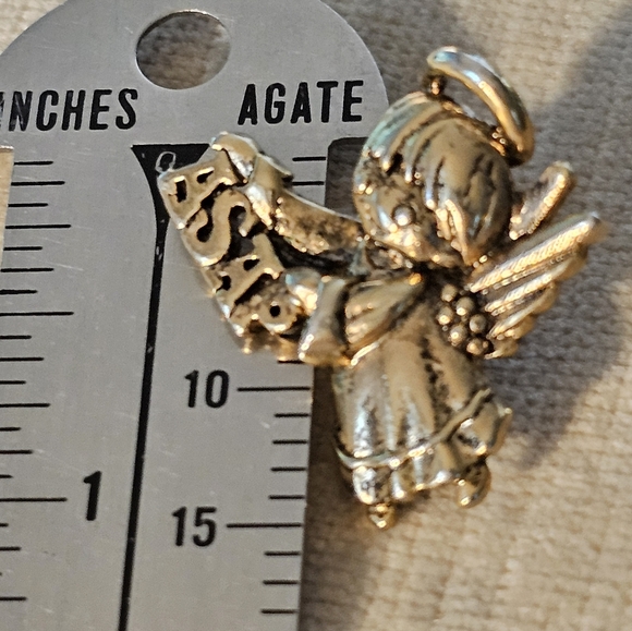 Brooch ASAP Flying Guardian Angel "As Soon As Possible" gold Tone Pin tie tack - Picture 6 of 6